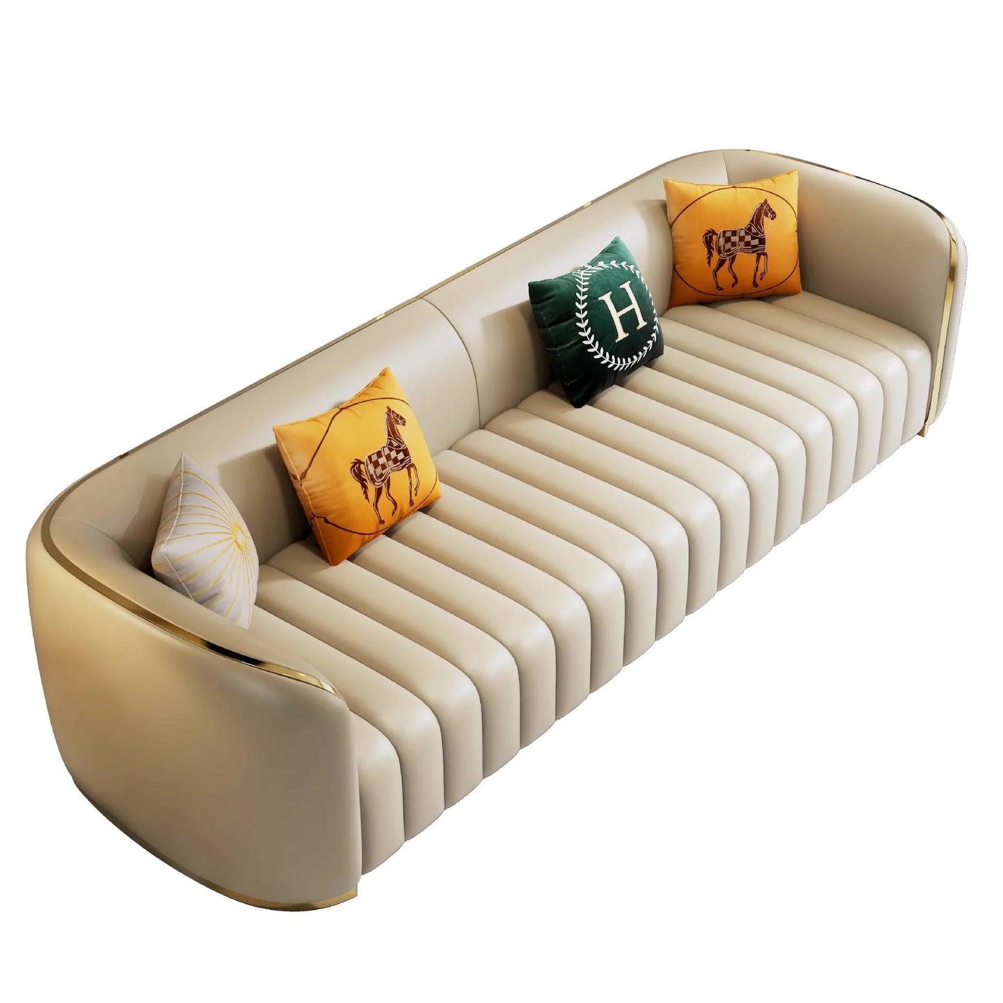 Furniture sofa Italian light luxury leather sofa small apartment living room