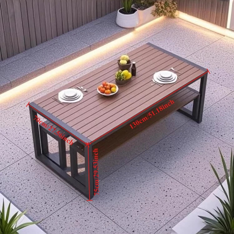 Extendable Garden Table Wood Outdoor Table and Chairs Set 12 Places Dining Set