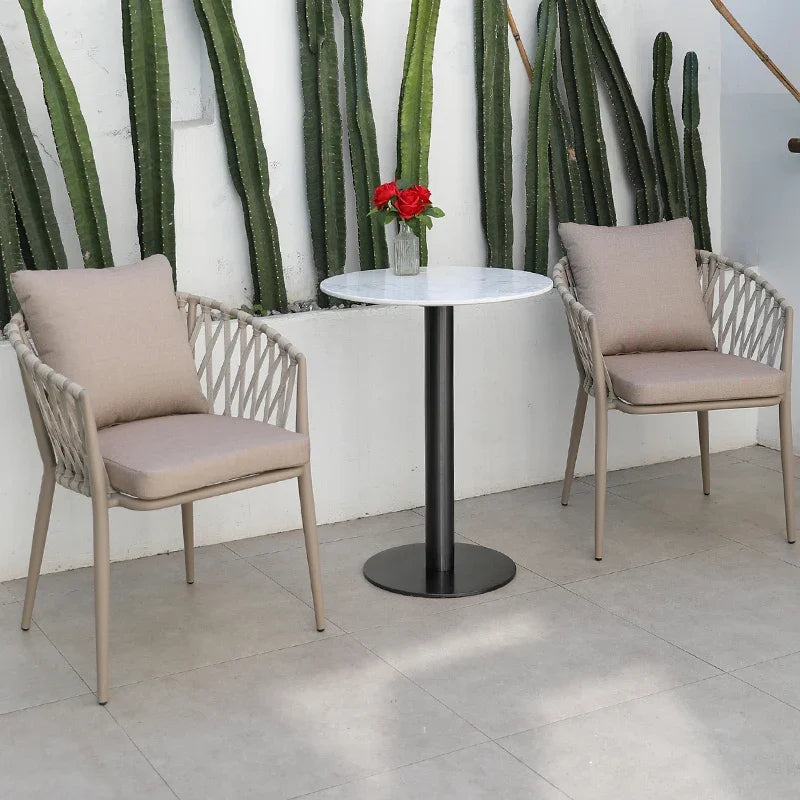 Alumnium Balcony Garden Furniture Set Outdoor Waterproof Lounge Yard Garden