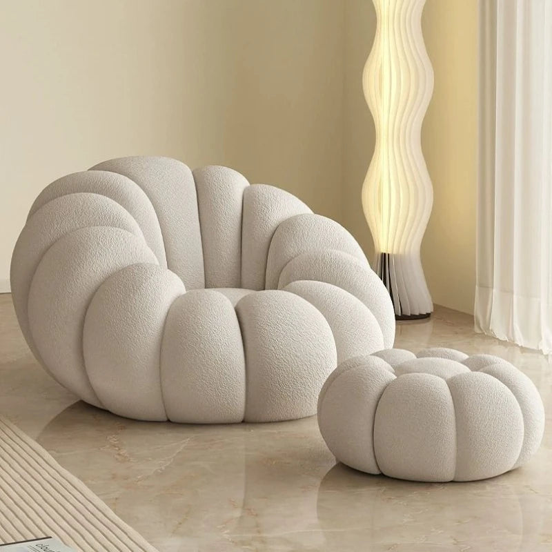 Nordic Lazy People Sofa Cute Pumpkin Cloud Shaped Sofa Chair Balcony