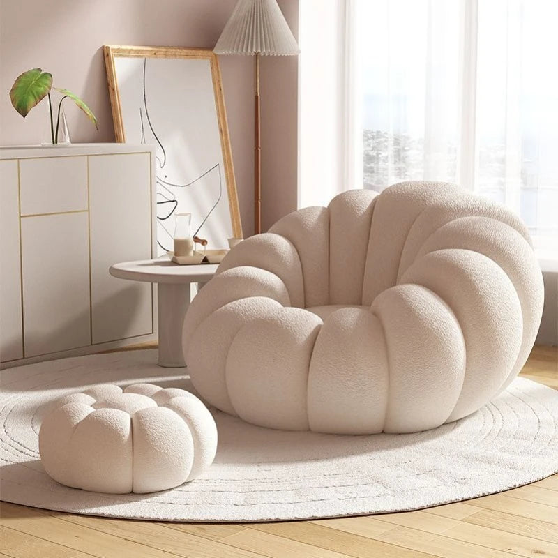 Nordic Lazy People Sofa Cute Pumpkin Cloud Shaped Sofa Chair Balcony