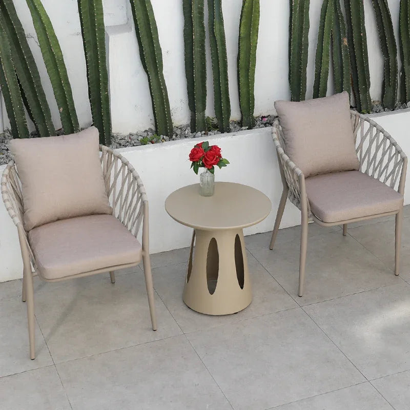 Alumnium Balcony Garden Furniture Set Outdoor Waterproof Lounge Yard Garden