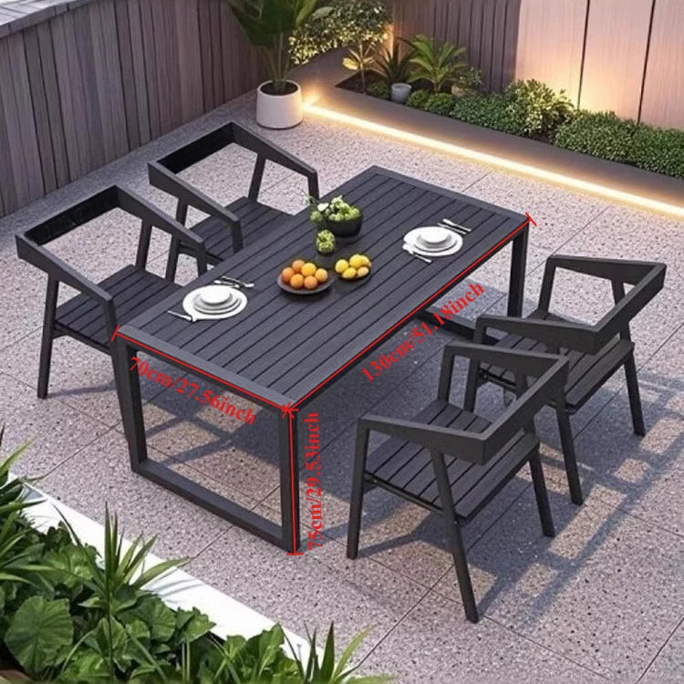 Extendable Garden Table Wood Outdoor Table and Chairs Set 12 Places Dining Set
