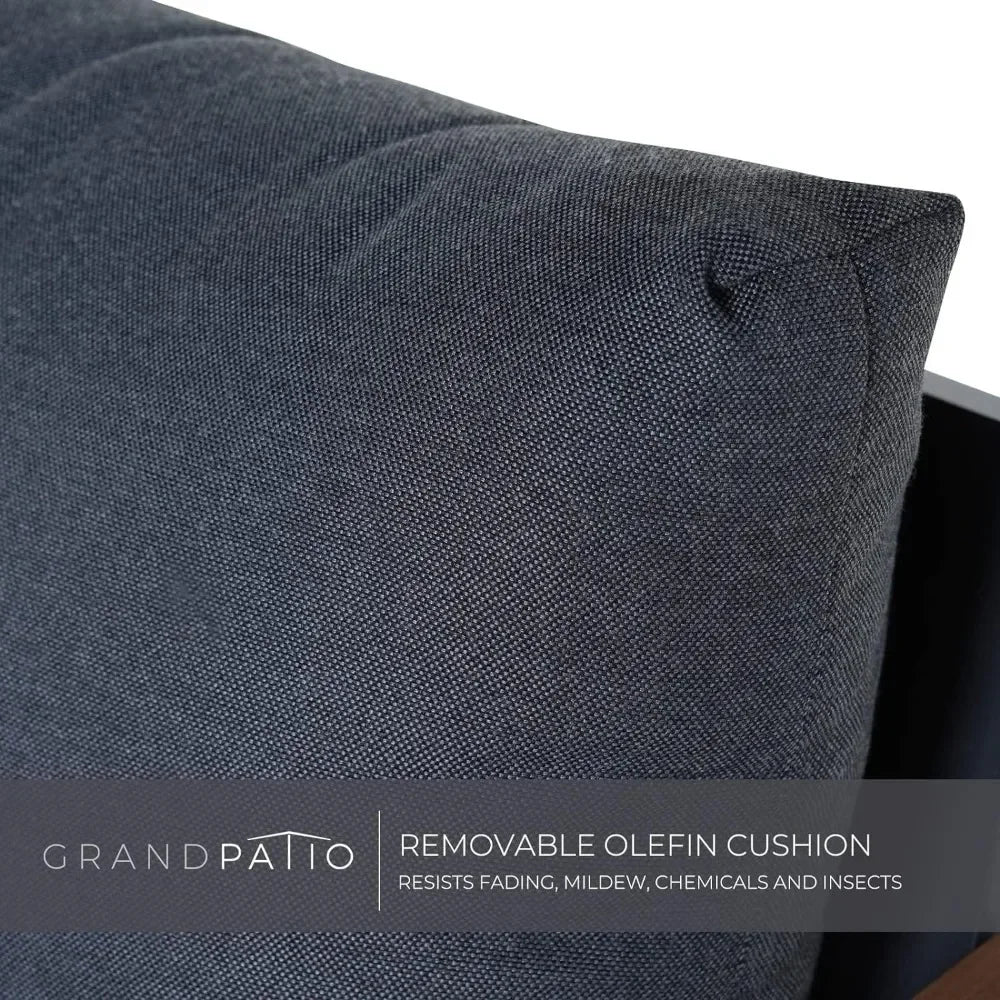 %a 4-Piece Modern Aluminum Patio Furniture Sets,Faux Wood Grain Finish Frame