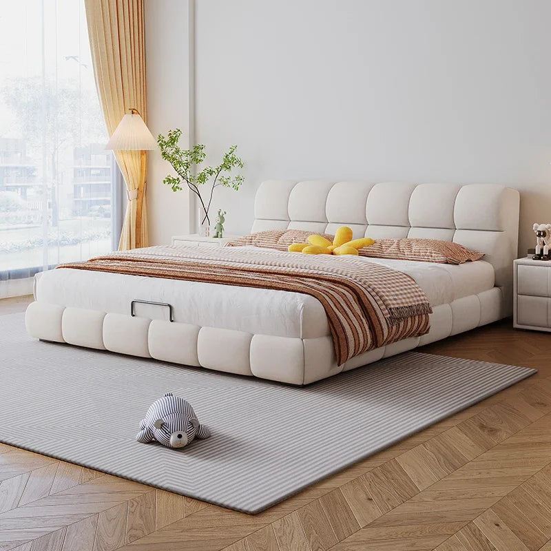 Nordic Queen Double Bed Frame Elegant Pretty Modern Lit Pliable Luxury Bed