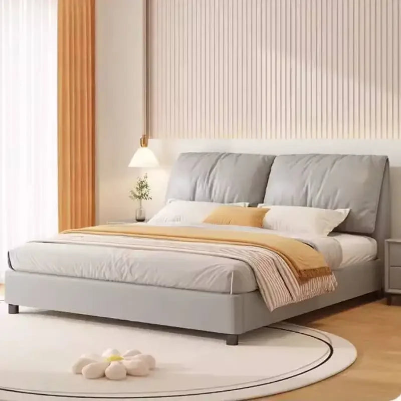 Princess Frame Double Bed Bedroom Beige Designer Wooden Bedgeraamte