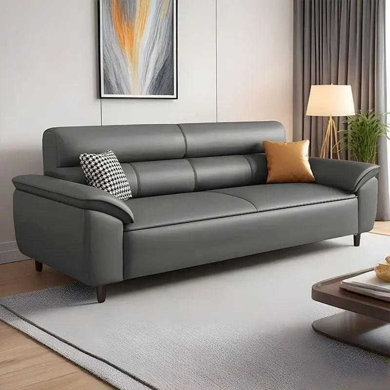 New Scandinavian leather sofa 2025 small household double sofa