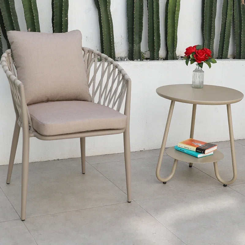 Alumnium Balcony Garden Furniture Set Outdoor Waterproof Lounge Yard Garden