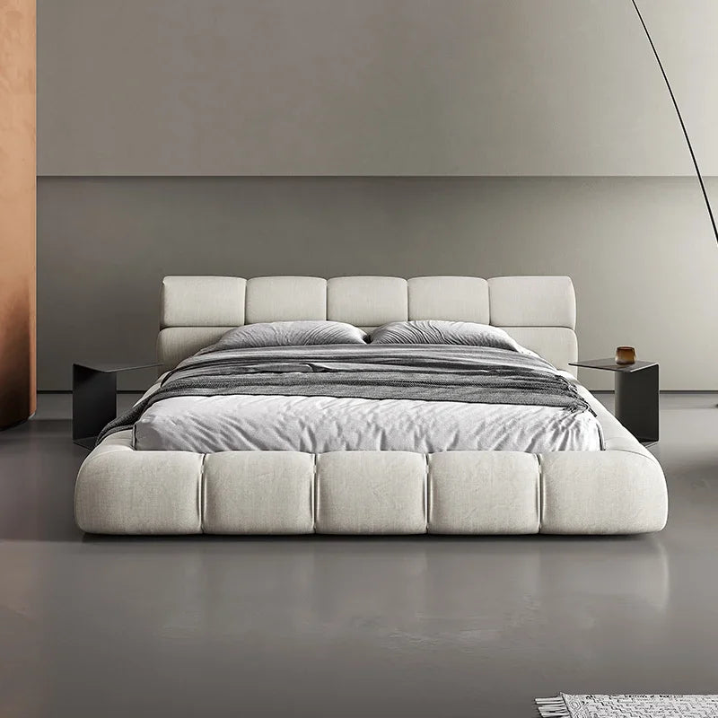 Nordic Queen Double Bed Frame Elegant Pretty Modern Lit Pliable Luxury Bed