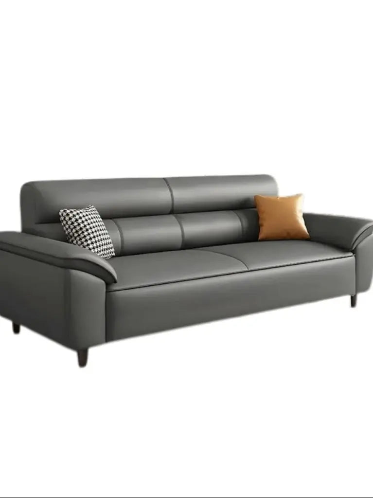 New Scandinavian leather sofa 2025 small household double sofa