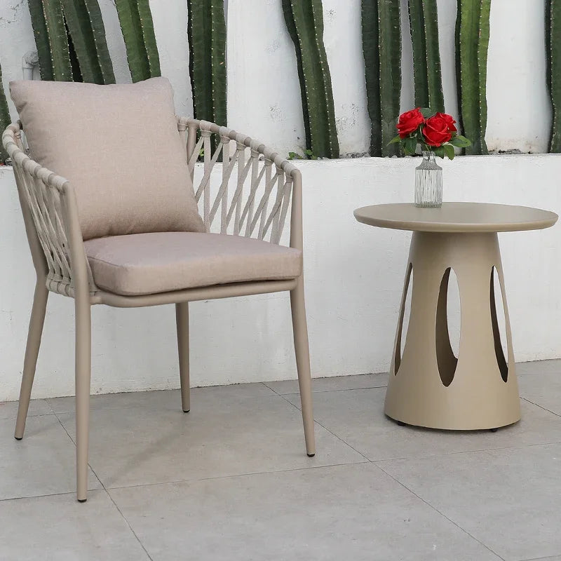 Alumnium Balcony Garden Furniture Set Outdoor Waterproof Lounge Yard Garden