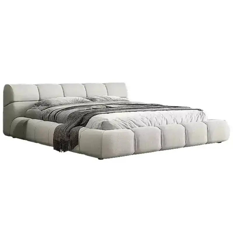 Nordic Queen Double Bed Frame Elegant Pretty Modern Lit Pliable Luxury Bed