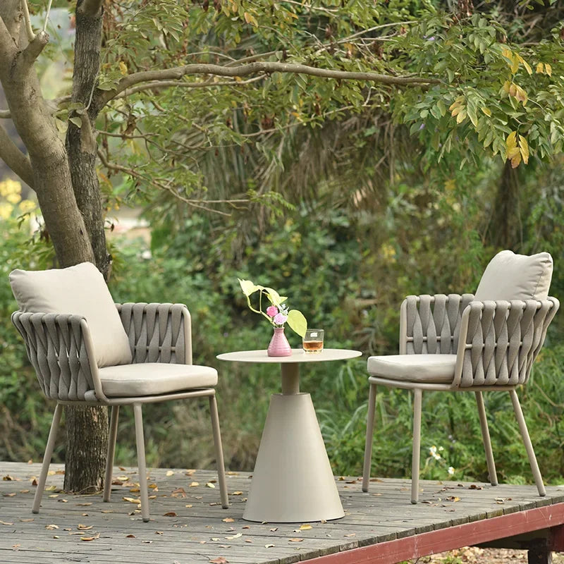 Alumnium Balcony Garden Furniture Set Outdoor Waterproof Lounge Yard Garden