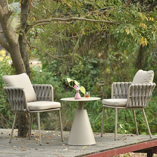 Alumnium Balcony Garden Furniture Set Outdoor Waterproof Lounge Yard Garden