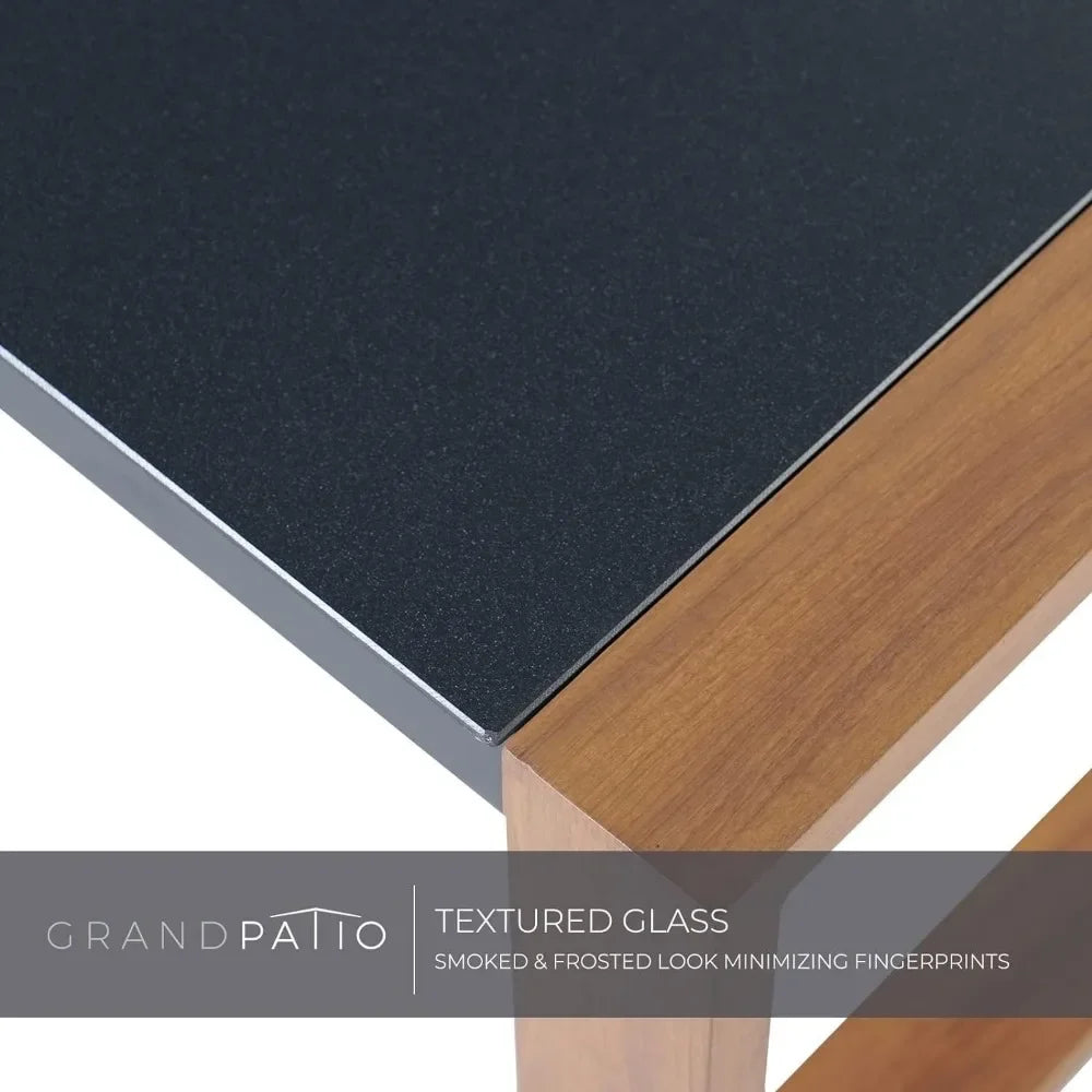 %a 4-Piece Modern Aluminum Patio Furniture Sets,Faux Wood Grain Finish Frame