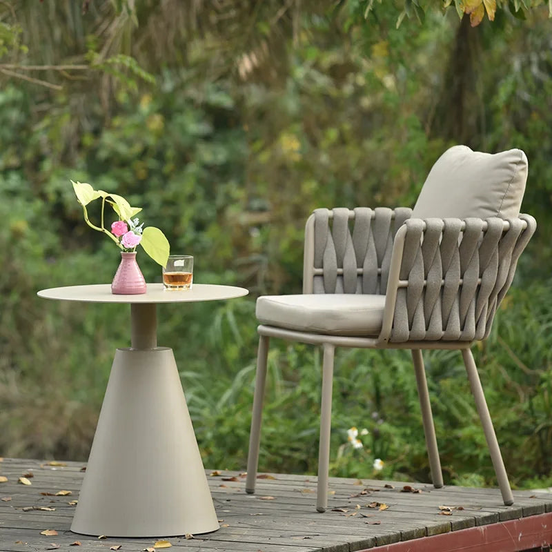 Alumnium Balcony Garden Furniture Set Outdoor Waterproof Lounge Yard Garden