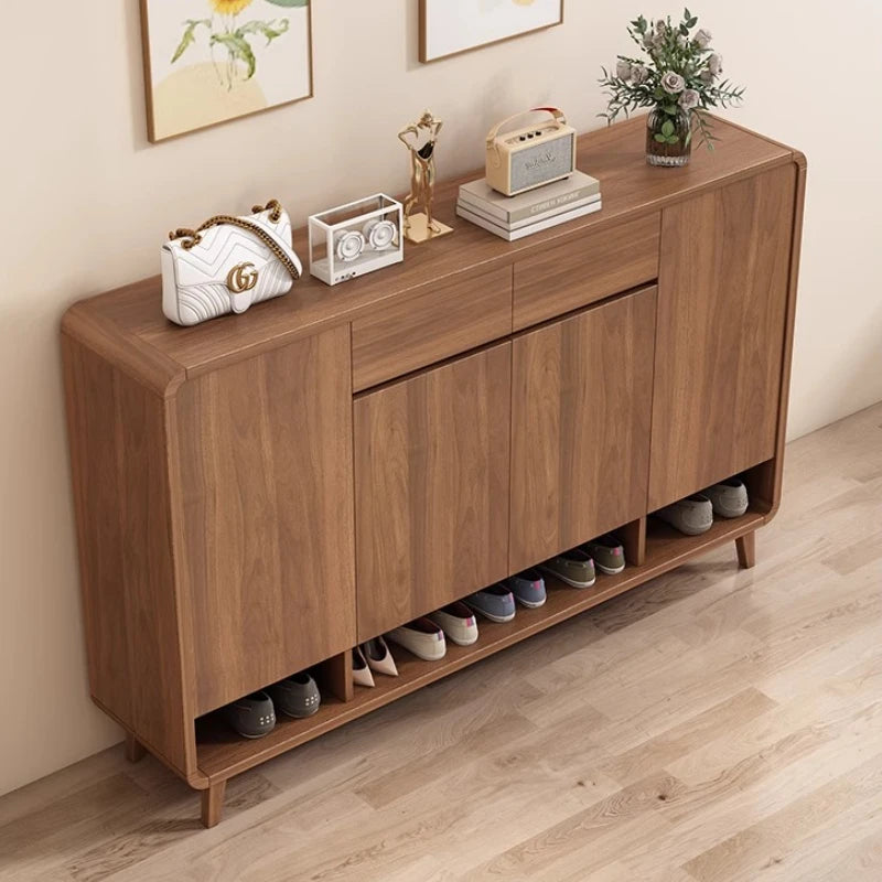 Solid Wood Shoe Cabinet Storage Cabinet Wall Large Capacity Locker Shoe Rack