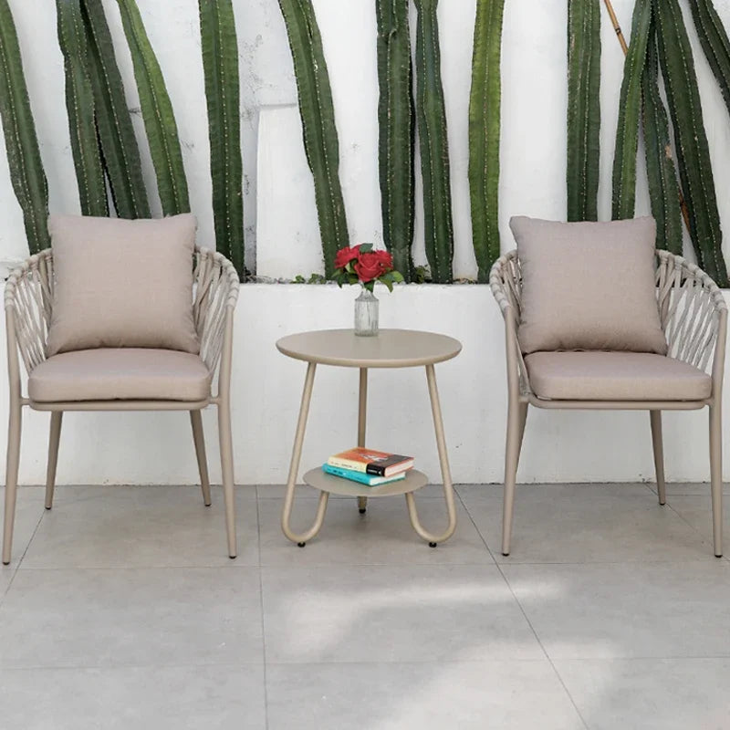 Alumnium Balcony Garden Furniture Set Outdoor Waterproof Lounge Yard Garden