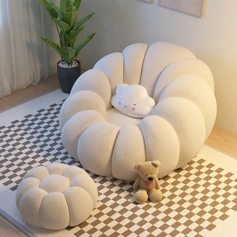 Nordic Lazy People Sofa Cute Pumpkin Cloud Shaped Sofa Chair Balcony