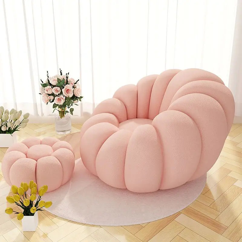 Nordic Lazy People Sofa Cute Pumpkin Cloud Shaped Sofa Chair Balcony