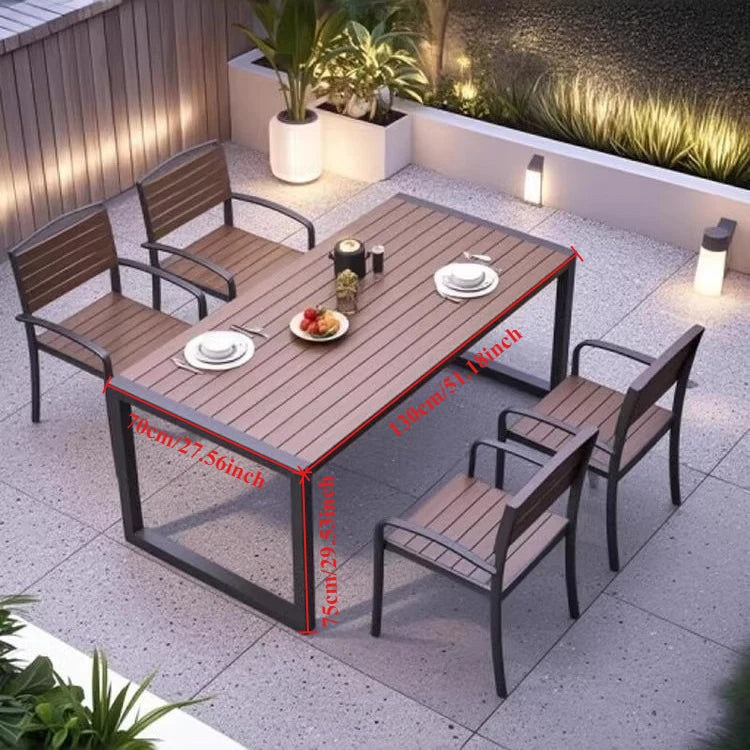Extendable Garden Table Wood Outdoor Table and Chairs Set 12 Places Dining Set