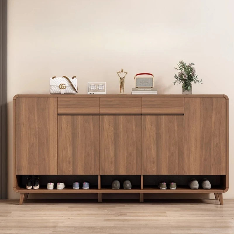 Solid Wood Shoe Cabinet Storage Cabinet Wall Large Capacity Locker Shoe Rack
