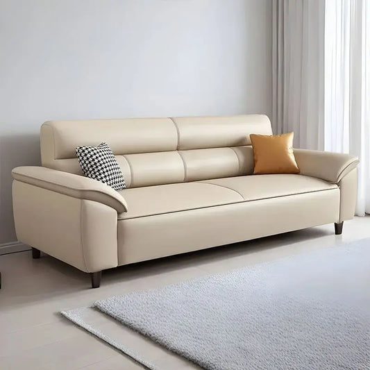 New Scandinavian leather sofa 2025 small household double sofa